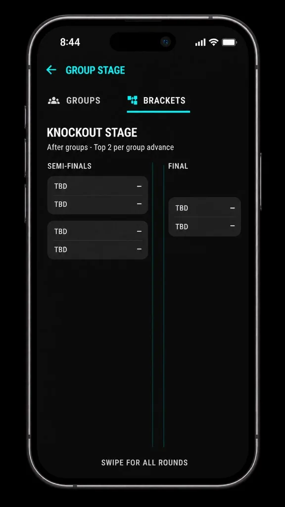DartsAI knockout brackets